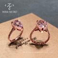 Fashion classic 3.5 carats gemstone ring wedding luxury pink diamond rings for women